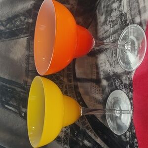 Vibrant Yellow and Orange Goblet Set